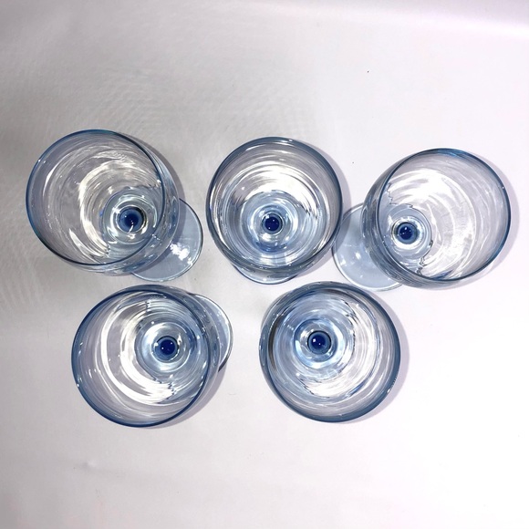 Luminarc Dining 5 Mid Century Modern Luminarc Azur Blue Stem Wine Glasses Set Poshmark